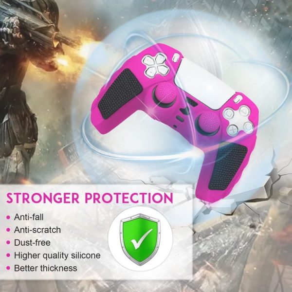 Sony PS5 Splicing Color Silicone Gamepad Protective Case with Rocker Caps (Black White) - Image 5