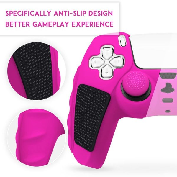 Sony PS5 Splicing Color Silicone Gamepad Protective Case with Rocker Caps (Black White) - Image 6
