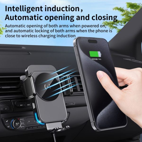 M7 Intelligent Sensing Fast Wireless Charging Car Holder (Black) - Image 3