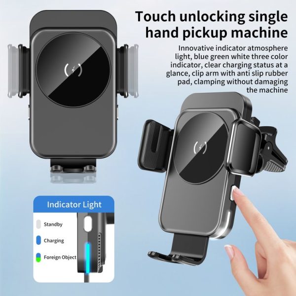 M7 Intelligent Sensing Fast Wireless Charging Car Holder (Black) - Image 6