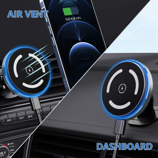M68 15W Magnetic Wireless Charging Car Holder (Dark Grey) - Image 10