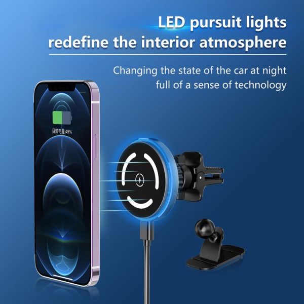M68 15W Magnetic Wireless Charging Car Holder (Dark Grey) - Image 2