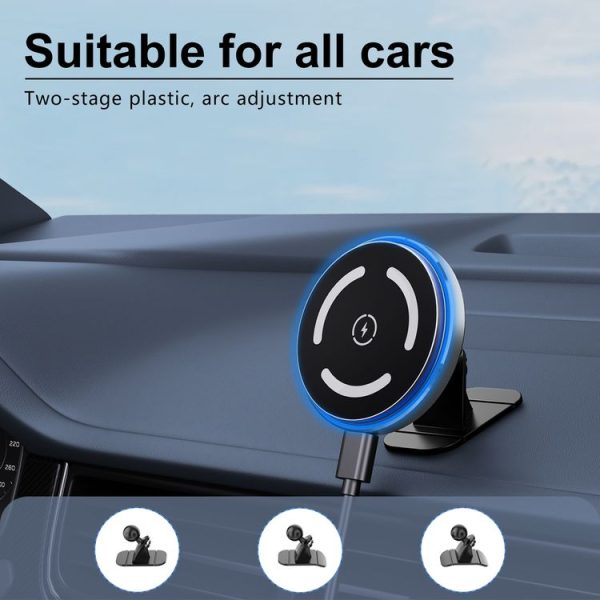 M68 15W Magnetic Wireless Charging Car Holder (Dark Grey) - Image 9