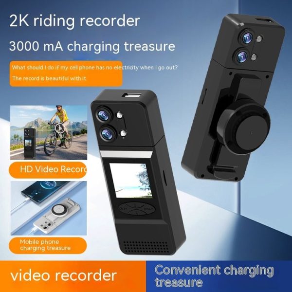 A3 1.5 inch Color Screen 180 Degree Rotation HD Outdoor Sports Recorder (Black) - Image 2
