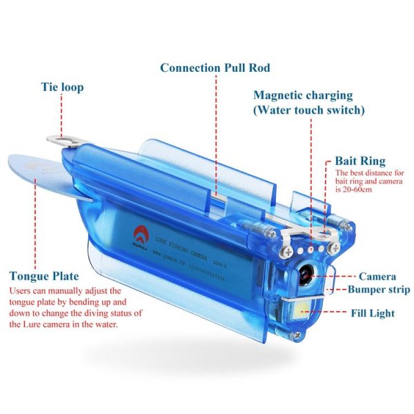Lure 1080P Wireless Underwater Fishing Video Camera with Loop Recording / APP Remote Control (Blue) - Image 2