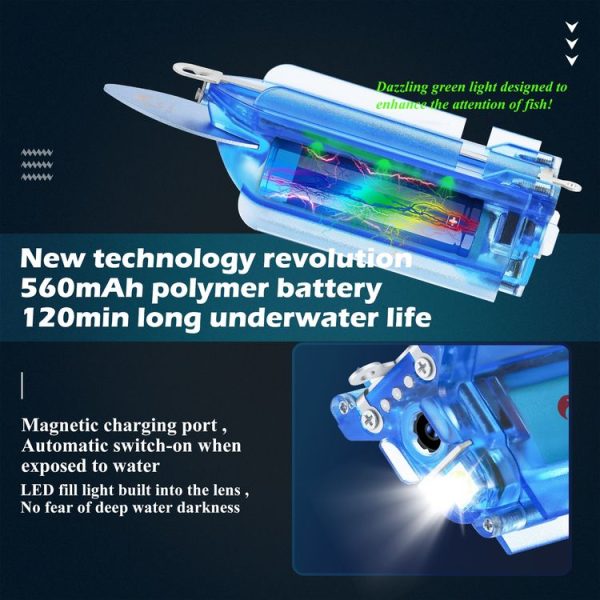 Lure 1080P Wireless Underwater Fishing Video Camera with Loop Recording / APP Remote Control (Blue) - Image 3