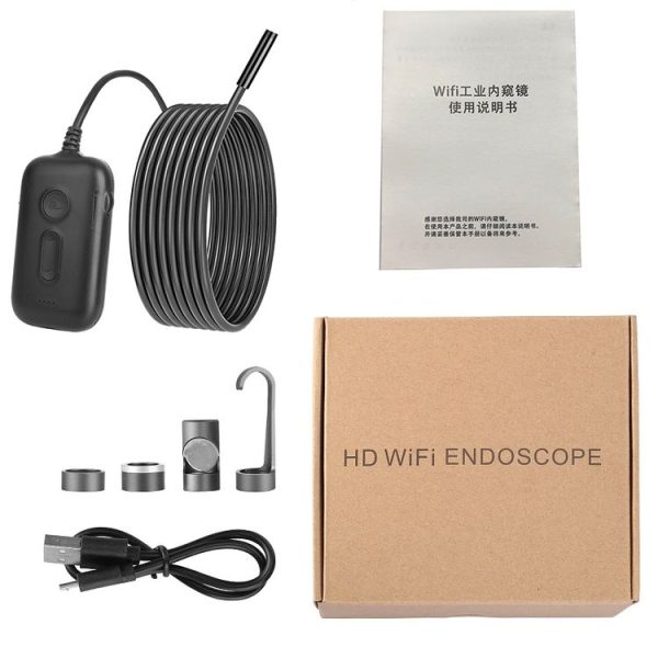 Y15 7.9mm Triple Camera WiFi Connected Hard Cable HD Industrial Endoscope, Length: 1m (Black) - Image 11