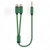 3.5mm Male to 2 RCA Female Audio Cable Amplifier Connector, Length: 1m (Green) - Image 2