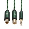 3.5mm Male to 2 RCA Female Audio Cable Amplifier Connector, Length: 1m (Green) - Image 3