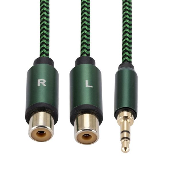 3.5mm Male to 2 RCA Female Audio Cable Amplifier Connector, Length: 3m (Green) - Image 3