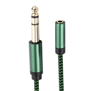 6.35mm Male to 3.5mm Female Audio Adapter Cable, Length: 0.5m (Green)