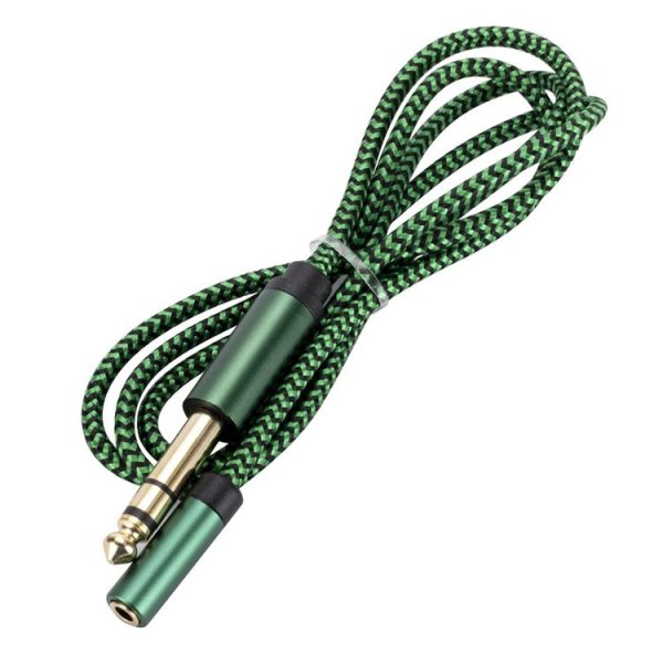 6.35mm Male to 3.5mm Female Audio Adapter Cable, Length: 0.5m (Green) - Image 2