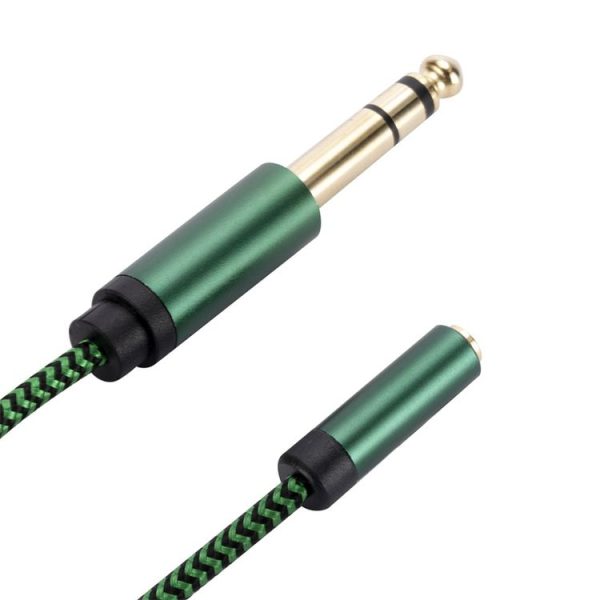 6.35mm Male to 3.5mm Female Audio Adapter Cable, Length: 0.5m (Green) - Image 4
