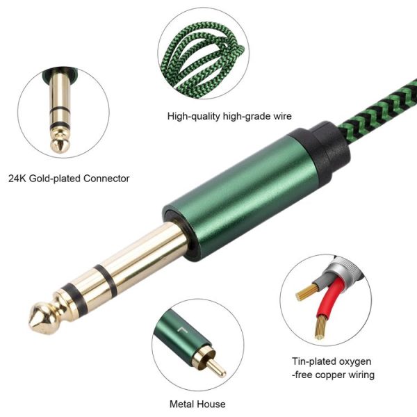 6.35mm Male to Dual RCA Female Audio Adapter Cable, Length: 0.5m (Green) - Image 6