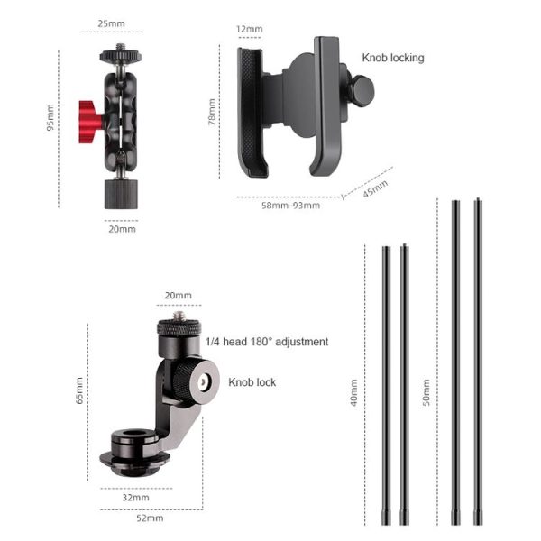 Bicycle Handlebar Holder Pea Clip Phone Clamp Set - Image 7