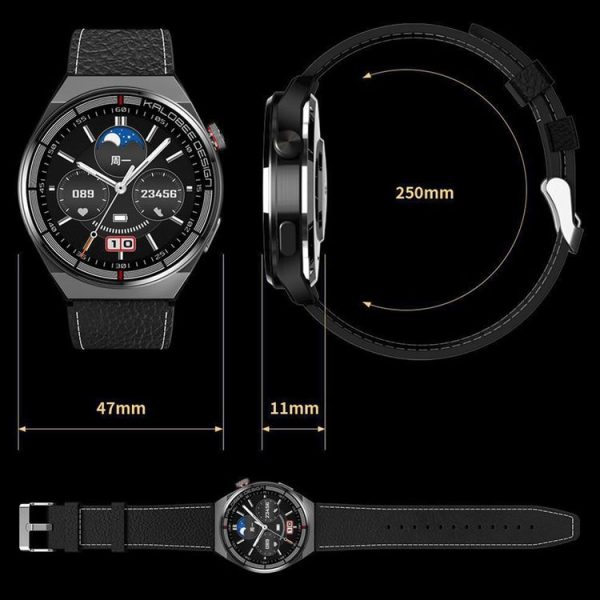 1.3 inch Leather Band IP68 Waterproof Smart Watch Support Bluetooth Call (Brown) - Image 15