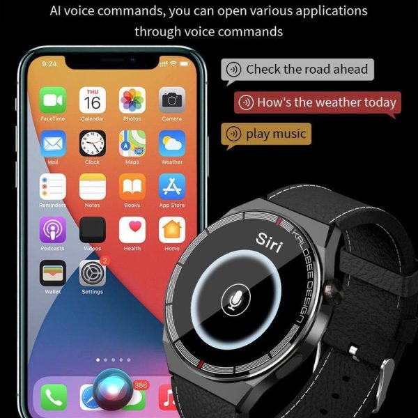 1.3 inch Leather Band IP68 Waterproof Smart Watch Support Bluetooth Call (Brown) - Image 8