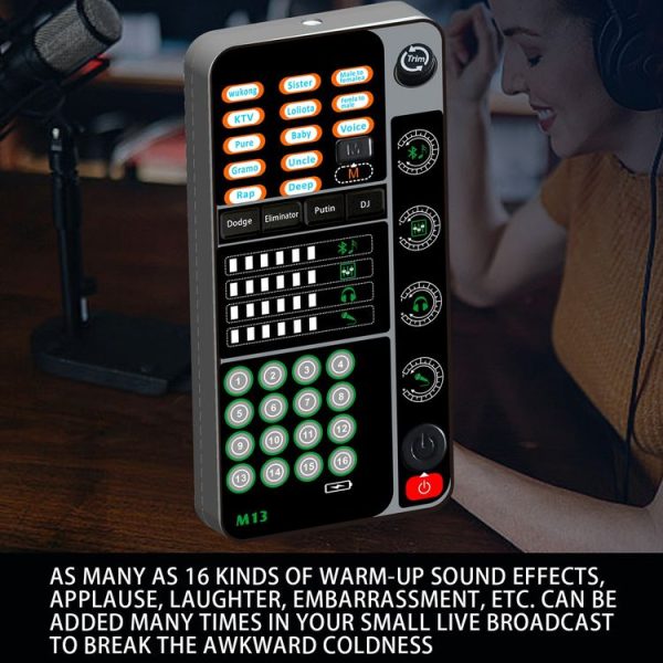 M13 Phone Live Broadcast Voice Changer Bluetooth Sound Card (Black) - Image 7