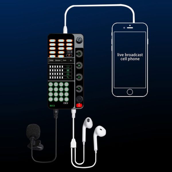 M13 Phone Live Broadcast Voice Changer Bluetooth Sound Card (Black) - Image 9