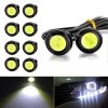 10pcs 23mm 1.5W DC12V Motorcycle Eagle Eye Light Double Lens Strobe Light (White Light)