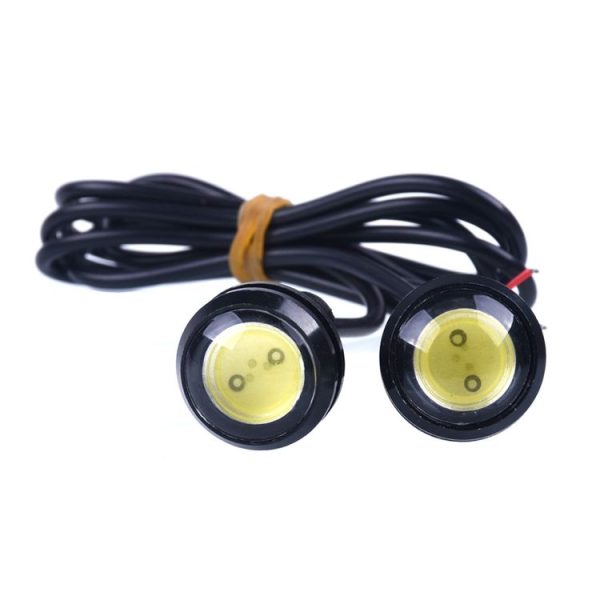 10pcs 23mm 1.5W DC12V Motorcycle Eagle Eye Light Double Lens Strobe Light (White Light) - Image 2