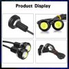 10pcs 23mm 1.5W DC12V Motorcycle Eagle Eye Light Double Lens Strobe Light (White Light) - Image 5