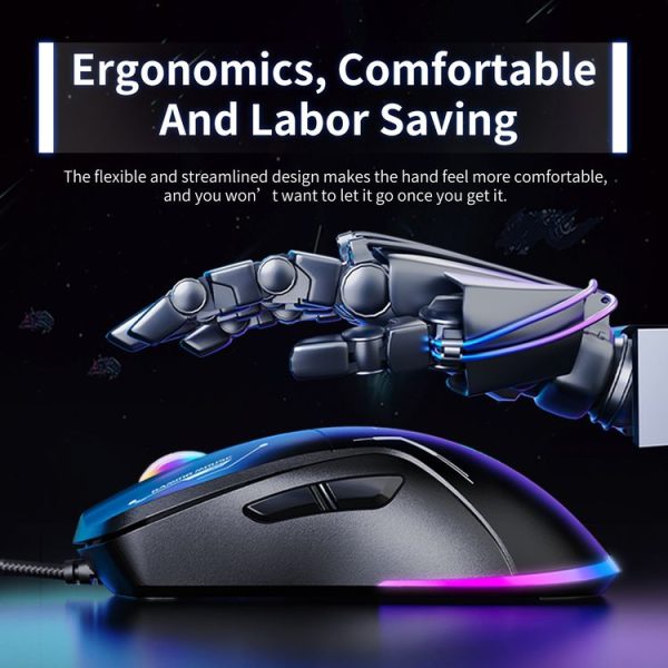 ONIKUMA CW917 RGB 3600DPI Wired Mouse (Black) - Image 3