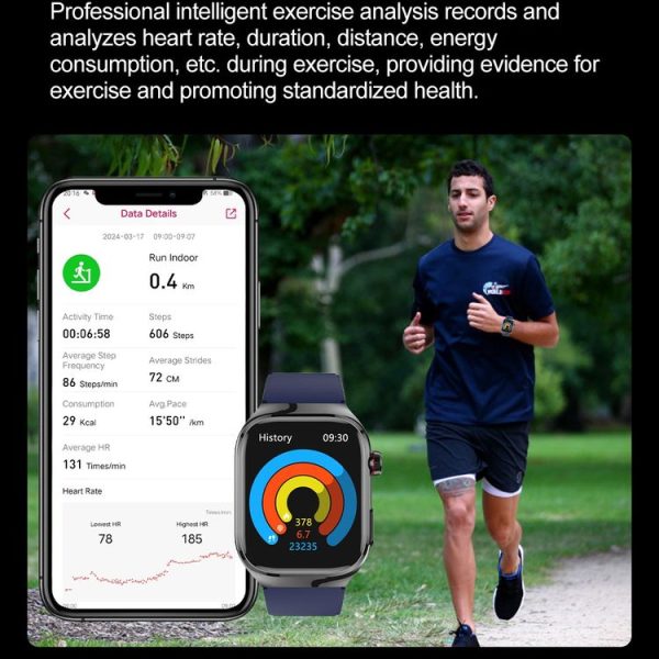 TK16 2.04 inch LCD Screen Silicone Strap Smart Watch Supports Health Monitoring (Blue) - Image 10