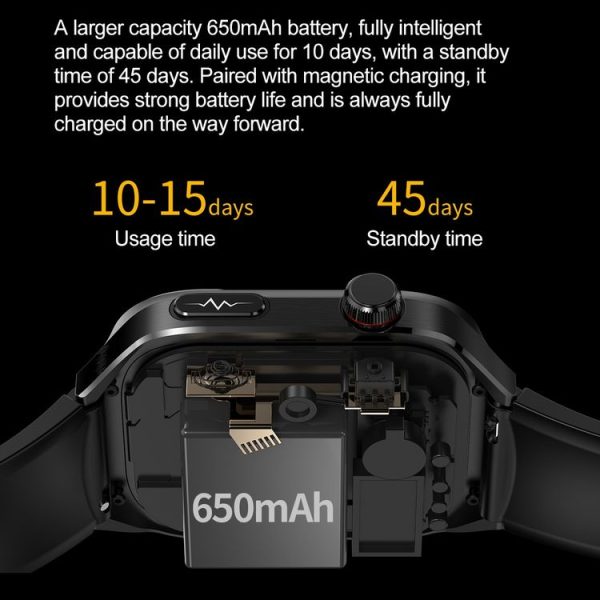 TK16 2.04 inch LCD Screen Steel Strap Smart Watch Supports Health Monitoring (Black) - Image 11