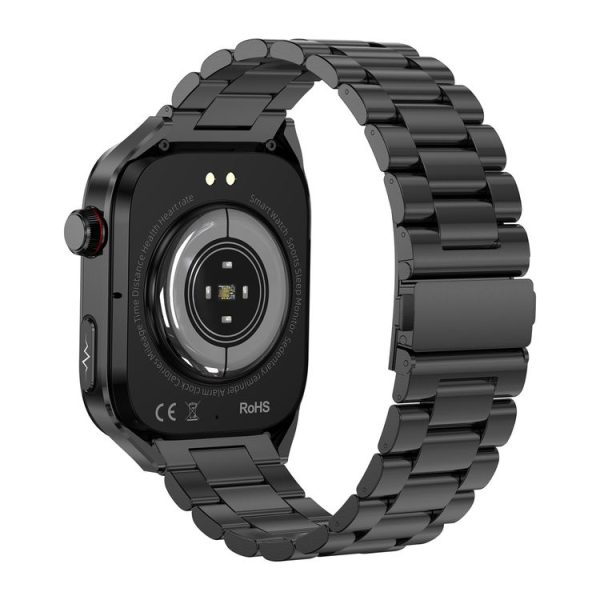 TK16 2.04 inch LCD Screen Steel Strap Smart Watch Supports Health Monitoring (Black) - Image 3