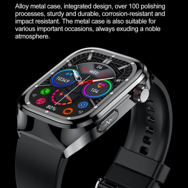 TK16 2.04 inch LCD Screen Steel Strap Smart Watch Supports Health Monitoring (Black) - Image 5