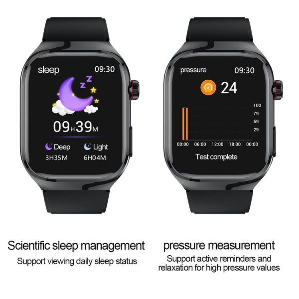 TK16 2.04 inch LCD Screen Steel Strap Smart Watch Supports Health Monitoring (Black) - Image 9