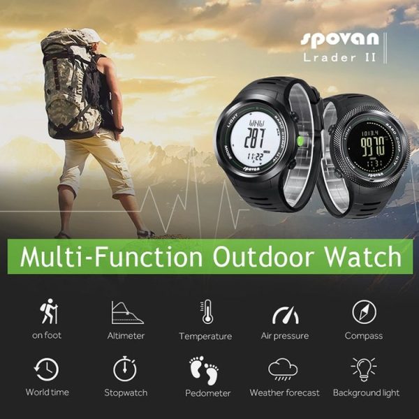 SPOVAN Leader 2 Multifunctional Outdoor Sports Compass Watch (Black Gloss) - Image 9