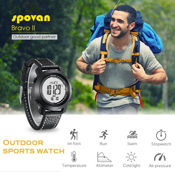 SPOVAN Bravo II Multifunctional Outdoor Sports Compass Watch (Black+White) - Image 3