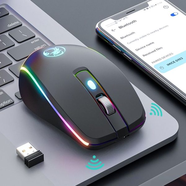 IMICE G903 Bluetooth Dual Mode 6-key Silent Wireless Gaming Mouse (Silver) - Image 3