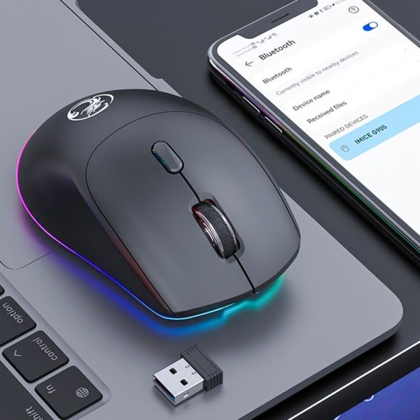 IMICE G905 Bluetooth Dual Mode 6-Key Silent Wireless Gaming Mouse (Black) - Image 4