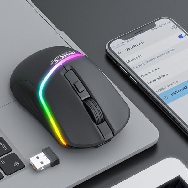 IMICE G902 Bluetooth Dual Mode 6-Key Silent Wireless Gaming Mouse (Black) - Image 4