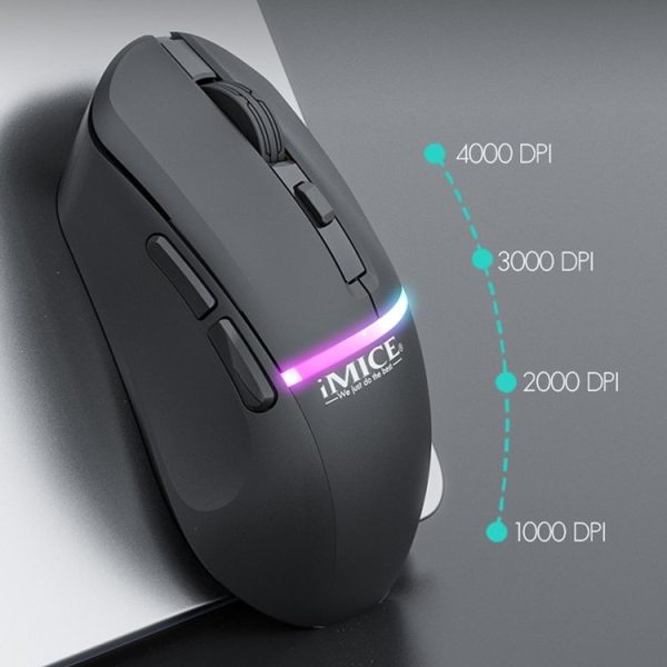 IMICE G902 Bluetooth Dual Mode 6-Key Silent Wireless Gaming Mouse (Black) - Image 7