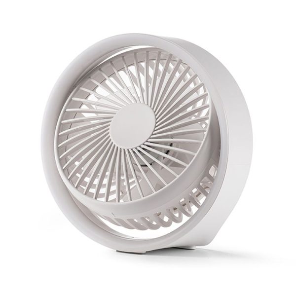 N601 180 Degree Rotating Type-C Desktop Fan with LED Ambience Light (White)