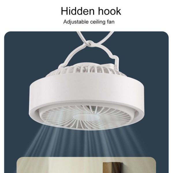 N601 180 Degree Rotating Type-C Desktop Fan with LED Ambience Light (White) - Image 5