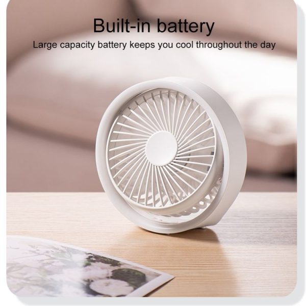 N601 180 Degree Rotating Type-C Desktop Fan with LED Ambience Light (White) - Image 6