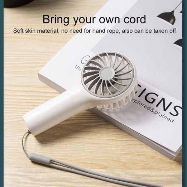 N605 Handheld Type-C Charging Portable Small Fan (Apricot) - Image 2
