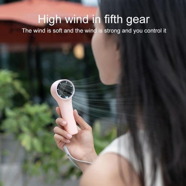 N606 Pro HD Digital Display Mini Handheld Fan (Green) - Image 3