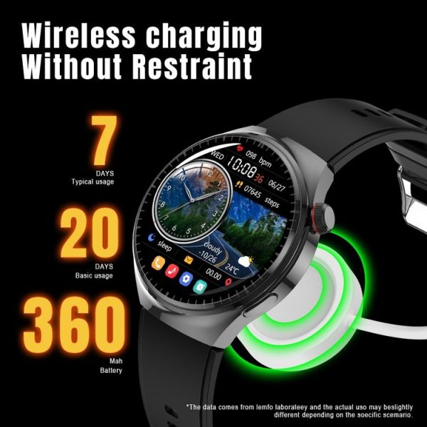 LEMFO LF38 1.6 inch IPS Screen Silicone Strap Smart Watch Supports Blood Oxygen Monitoring (Black) - Image 5