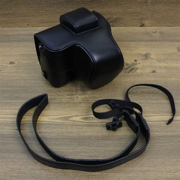 FUJIFILM X-S20 Full Body Leather Camera Case Bag with Strap (Black) - Image 2