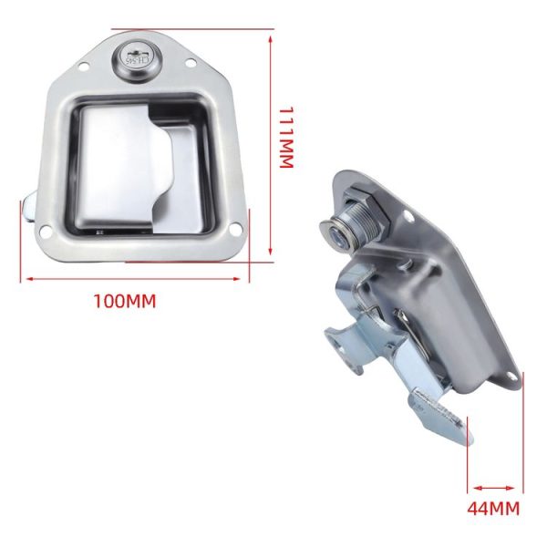 Trailer / Yacht / Truck Stainless Steel Tool Box Lock Paddle Latch & Keys - Image 2