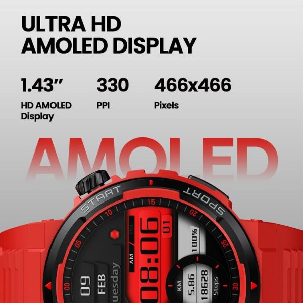 Zeblaze Ares 3 Plus 1.43 inch Fitness & Wellness Smart Watch Supports 24H Health Monitoring (Flame Red) - Image 6