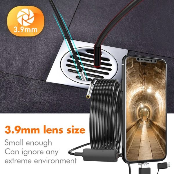 Inskam107 3.9mm 3 In 1 HD Waterproof Industry Digital Endoscope Inspection Camera, Length: 3.5m Hard Cable - Image 6