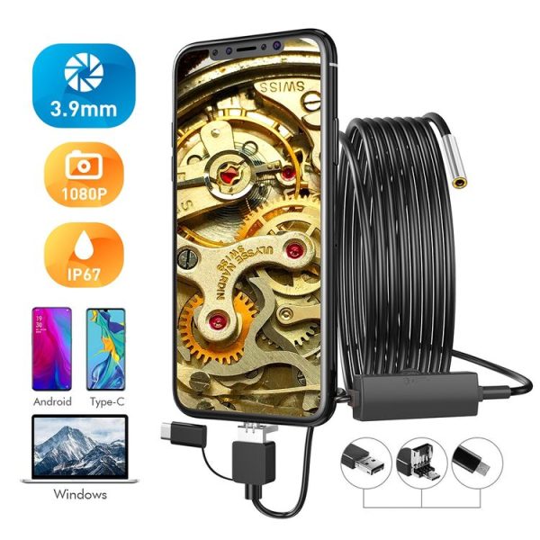 Inskam107 3.9mm 3 In 1 HD Waterproof Industry Digital Endoscope Inspection Camera, Length: 5m Hard Cable - Image 2