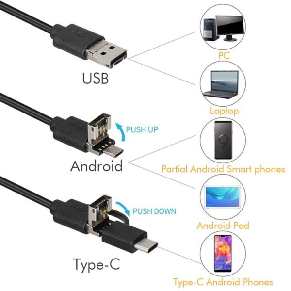 Inskam107 3.9mm 3 In 1 HD Waterproof Industry Digital Endoscope Inspection Camera, Length: 5m Hard Cable - Image 3